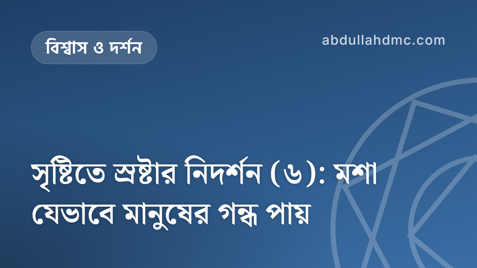 সৃষ্টিতে স্রষ্টার নিদর্শন (৬): মশা যেভাবে মানুষের গন্ধ পায়